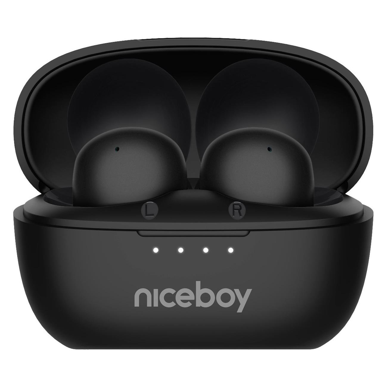 Niceboy Podsie 4 POP schwarz / Kabellose Kopfhörer mit Mikrofon / Bluetooth 5.3 / IPX4 / Ladeetui (Kabellos) (podsie-4-pop-black)