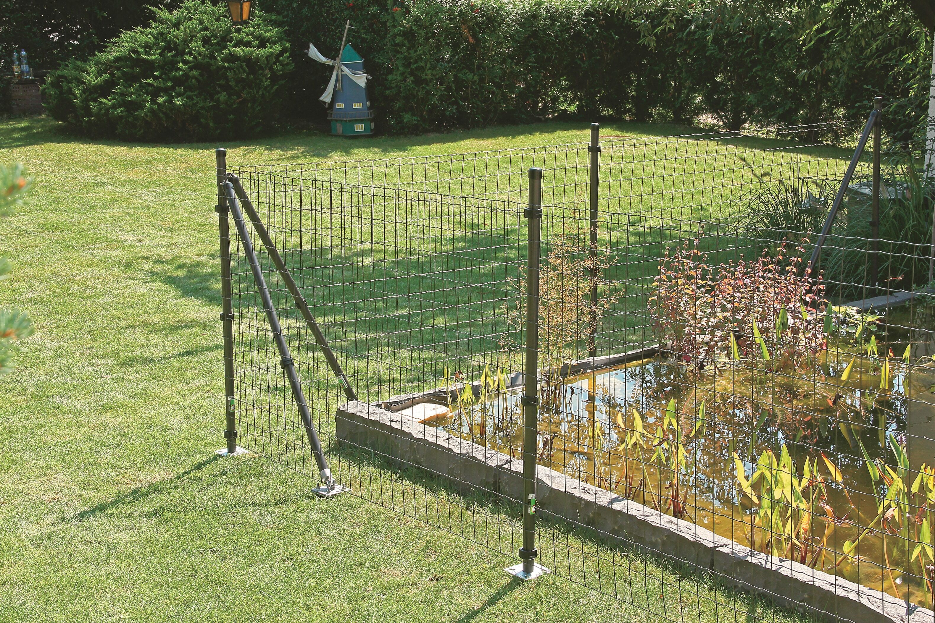 Schweißgitter ALBERTS "Fix-Clip Pro", grau (grau, mit bodenhülse), H:122cm, Stahl, Zaunelemente, Schweißgitter, in verschiedenen Abmessungen