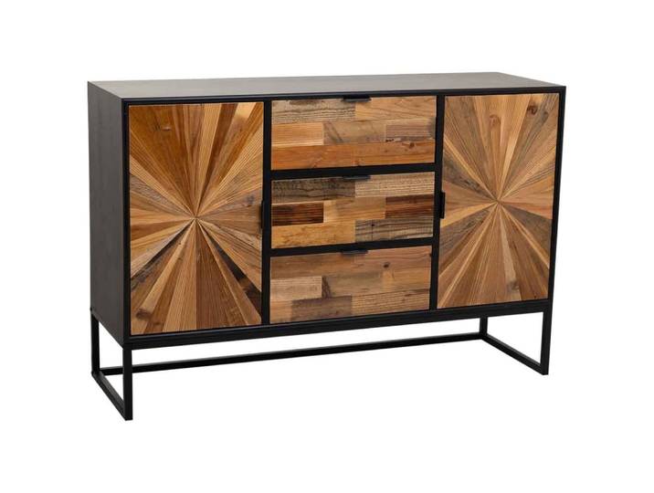 Buffet en bois marron 120x38x78h cm