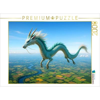CALVENDO Puzzle Der fliegende Drache - Kraft, Erfolg und Schutzenergie | 2000 Teile Lege-Größe 90x67cm Foto-Puzzle für glückliche Stunden