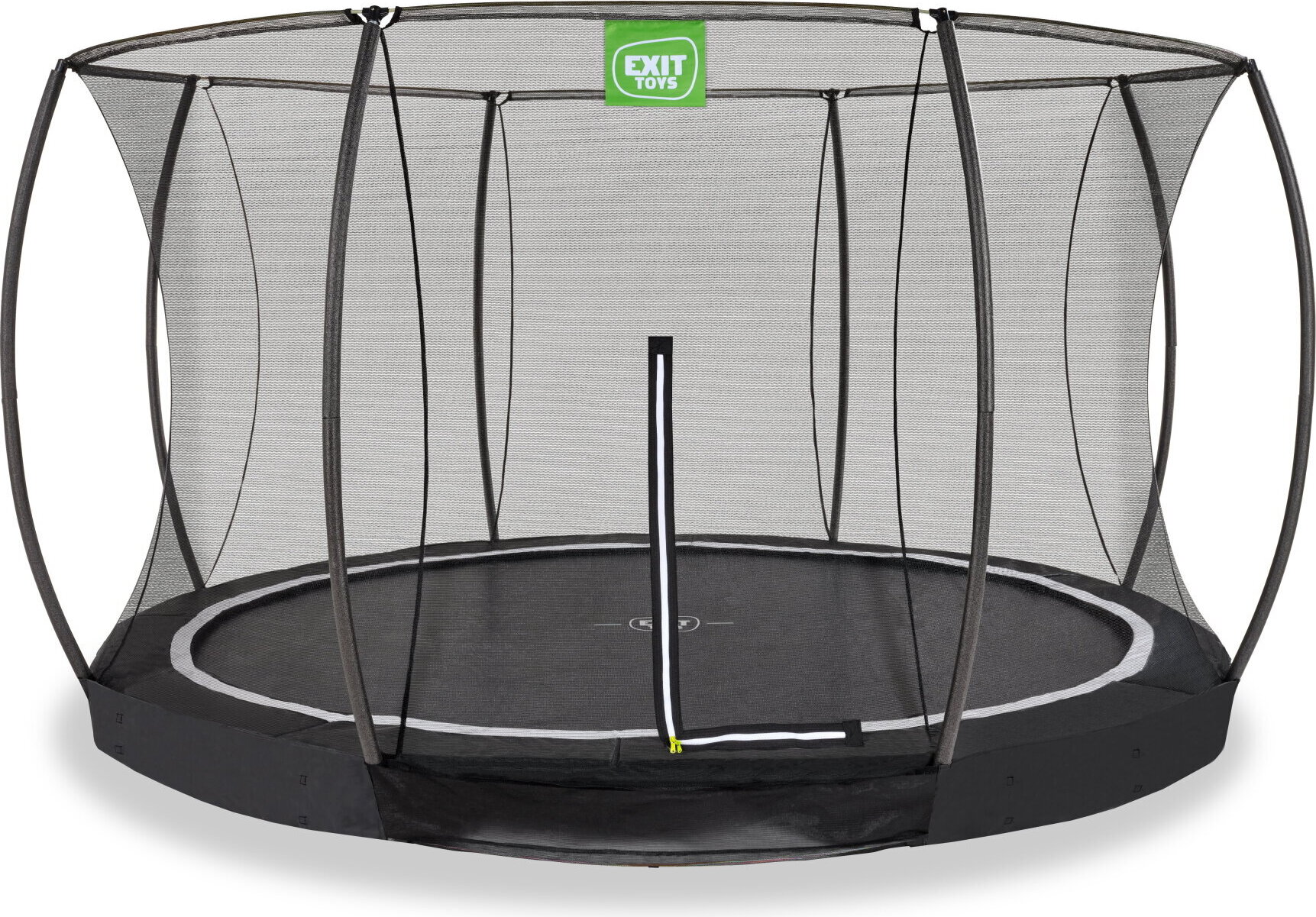EXIT Black Edition Trampolin ø366cm, Bodentrampolin, Rund, für Kinder, Schwarz