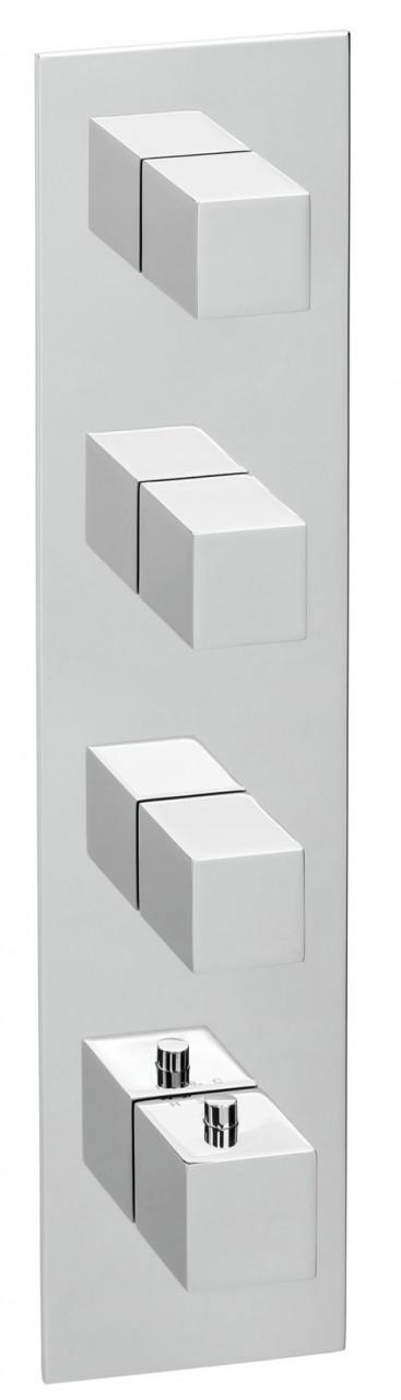 Herzbach Logic XL 3 Farbset 1 Blende eckig 4 Griffe eckig Chrom, 11.523000.2.01 11.523000.2.01
