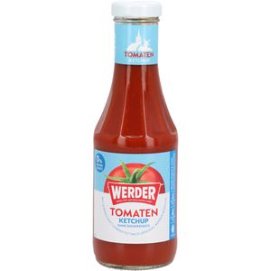 Werder Ketchup Tomatenketchup, Tomatenmarkanteil 70%, ohne Zuckerzusatz, in Flasche, 450 ml