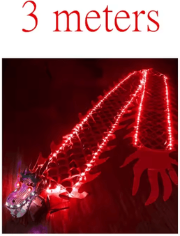 Inspire Picks Chinese New Year Ribbon Dragon Dance Prop Set For Festival Performances red 3m