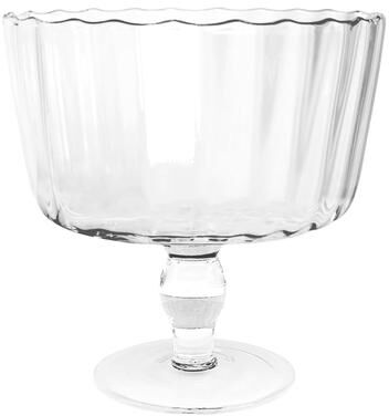 Majestic Gifts Inc. "Large Glass Trifle Bowl, w/ Scallop Design-9""D-168 Oz.-Majestic Gifts - 168 Oz."