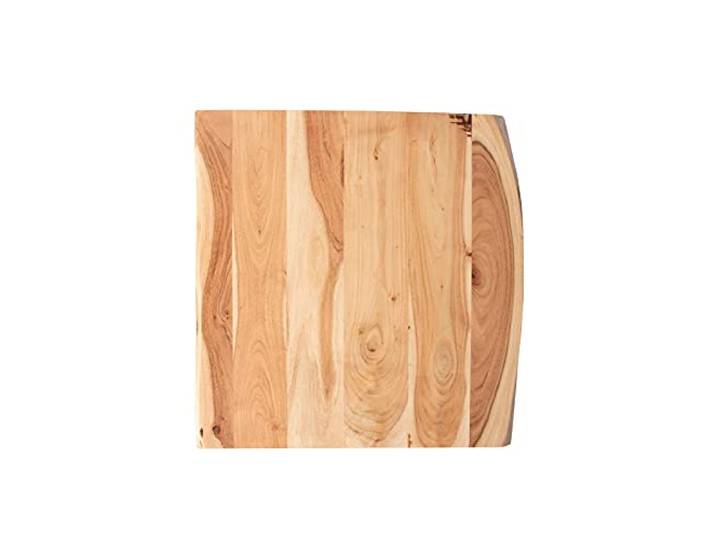 SAM Holzplatte Toni 60x60 cm Akazie natur lackiert Baumkante Tischplatte Baumkanten-Platte, Akazienholz naturfarben massiv, für Heimwerker, Arbeitsplatten, Tische & Fensterbretter