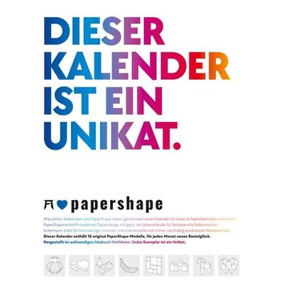 PaperShape - Dieser Kalender ist ein Unikat - Immerwährender Kalender