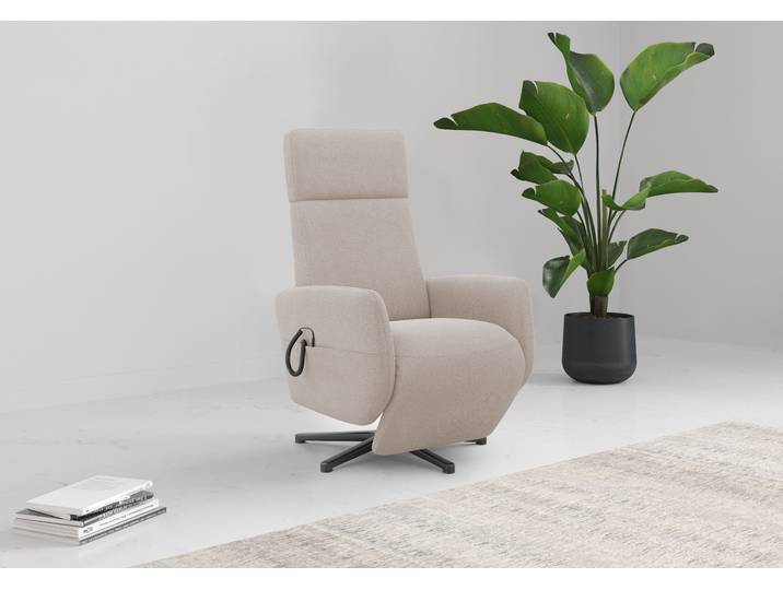 TV-Sessel, 100% Polyester, Grau, 71x110x82 cm, Mit Kopfteilverstellung & Drehfunktion, Home Affaire