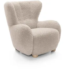 SESSEL MIST, Polstersessel Klassisch Loungesessel, Bucle-Stoff Beige