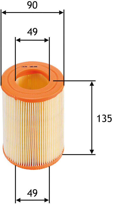Valeo Luftfilter 585681 Filtereinsatz 135mm Für Smart