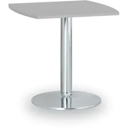 Runder Konferenztisch ZEUS II, 66x66 cm, verchromtes Metallgestell, Grau