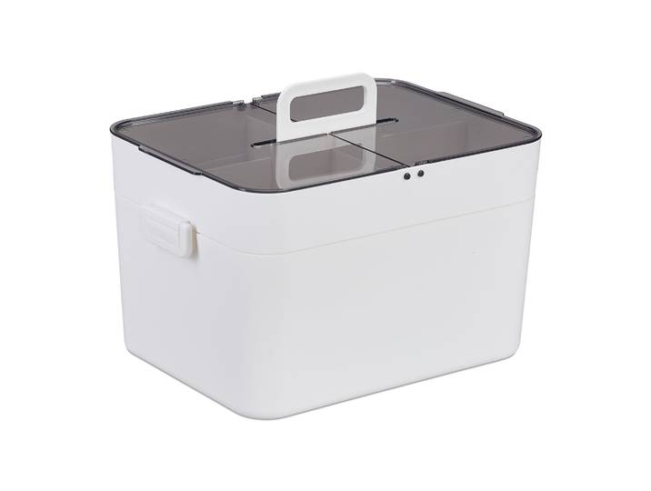 Hausapotheke mit 2 Etagen Weiss-Transparent