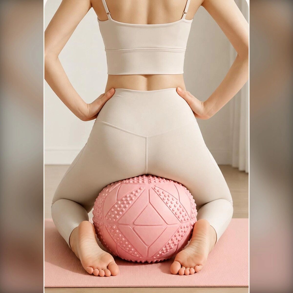 INF Ballon d'entraînement Pilates et yoga en PVC antibactérien anti-éclatement pour plancher pelvien et exercices post-partum Rose