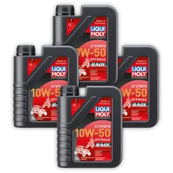 4x Motoröl LIQUI MOLY 3051 Motorbike 4T Synth 10W-50 Offroad Race 1 Liter