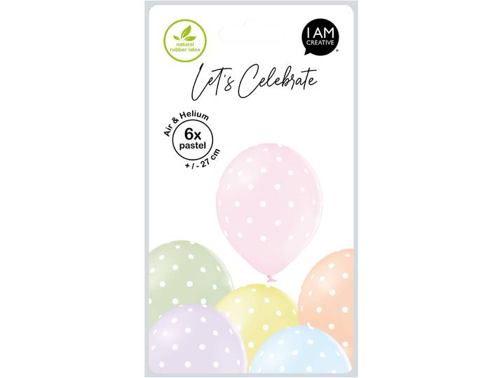 Luftballons I am creative pastell Naturkautschuk H 19 cm 6 Stk