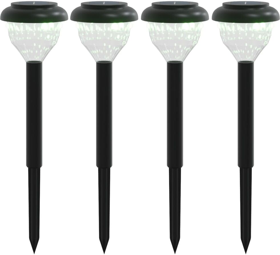 vidaXL Lampes solaires d'allées et piquets de sol 4pcs blanc chaud RVB