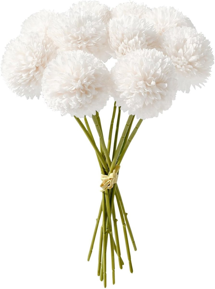 Dailygoods Kunsthortensia Realistisch - Set van 12 Stuks - Hoogwaardige Zijde - Decoratieve Kunstbloemen