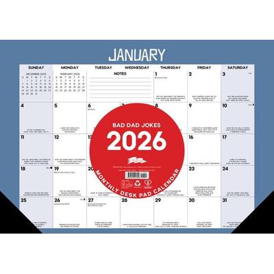 Bad Dad Jokes 2026 17 X 12 Small Monthly Deskpad