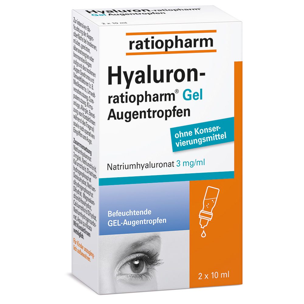 Hyaluron-Ratiopharm Gel Augentropfen 2x10 ml