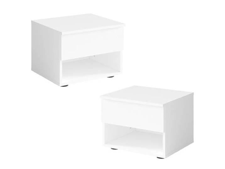 Lomadox Schlafzimmer Nachttisch Nachtschrank 2er Set in weiß