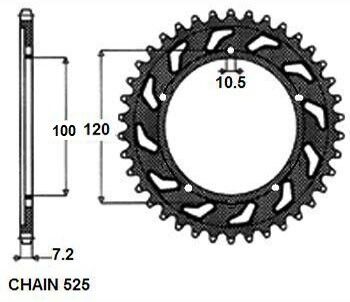 SUNSTAR 1-4430-41 Chain Sprocket