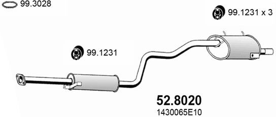 Asso Mittel-/endschalldämpfer 52.8020 Für Suzuki