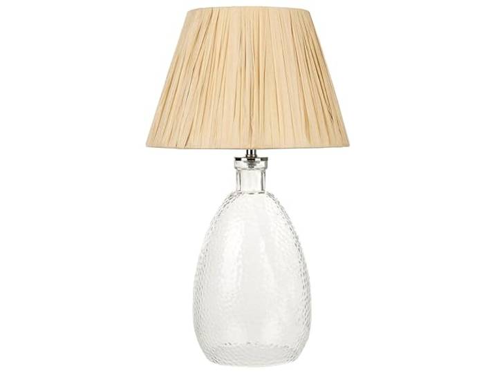 Beliani Lampe de Chevet en Verre Transparent 54 cm avec Abat-Jour en Papier Design Blanco