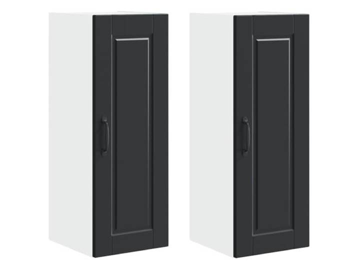 HKTMGDNG Küchen Wandschrank 2er Set Schwarz 30x31x80cm Holzwerkstoff Platzsparende Hängeschränke im 2er-Set für Küche und Esszimmer mit reichlich Stauraum und pflegeleichter Oberfläche.