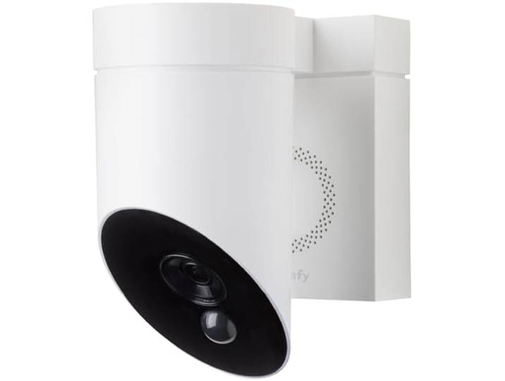 somfy 1875325 - Outdoor Camera 2 Blanche\, Caméras avec détection de Mouvement Intelligente\, Sirène intégrée de 110 DB\, Branchement Possible sur Un luminaire existant\, Images Full HD 1080p