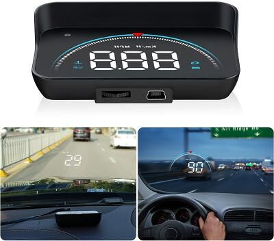 LightInthebox OBD2 GPS Car Projector M8 MPH KMH Auto Hud Speedometer Windshield 3.5'' Screen Size HD Car Head-up Display Alarm Accessories