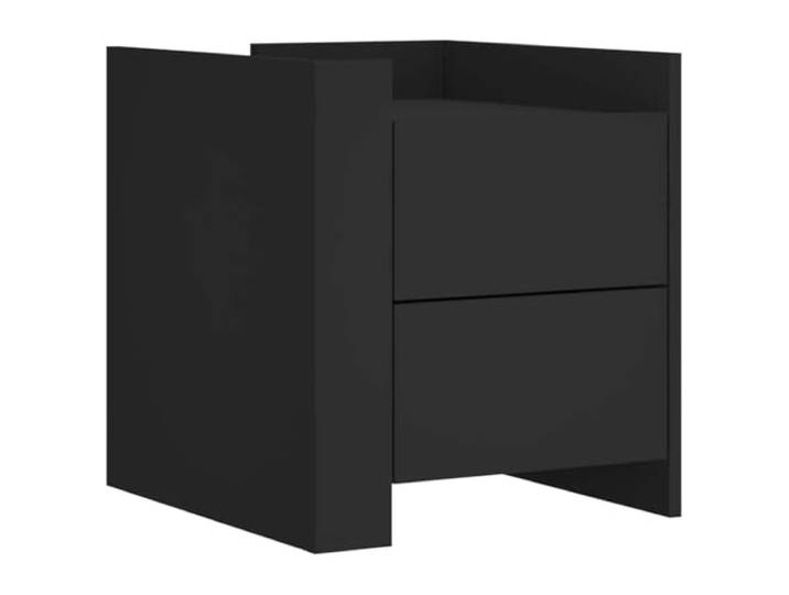 fsahslih Nachttisch Schwarz 45x50x50 cm Beistelltisch mit 2 Schubladen Flexibler Nachtschrank mit 2 Schubladen und variablen Eckteilen für dein Schlafzimmer oder Wohnzimmer.
