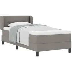 vidaXL, Boxspringbett, Boxspringbett Mit Matratze Stoff Taupe (90 x 190 cm)