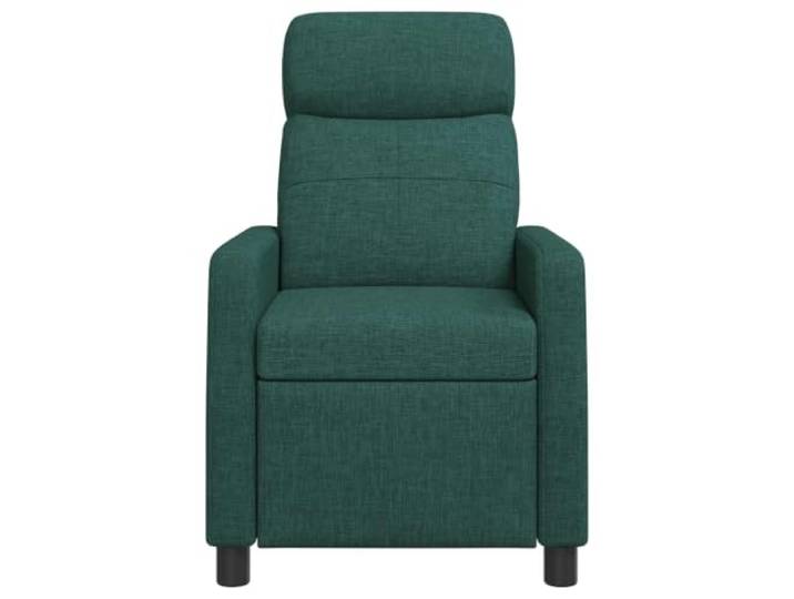Sessel Recliner Dunkelgrün aus Polyestergewebe mit verstellbarer Metallgestell, Holzwerkstoff, flache Armlehnen, Reißverschluss, leichte Reinigung, minimalistisches Design