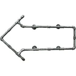 Bücherregal Wandregal Schweberegal Wohnzimmerregal Industrial Rohre Pfeil , Metall, LxH 101x59 cm  BHP 991047