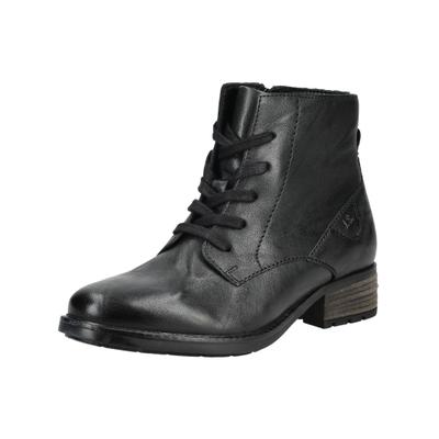 Schnürstiefelette JOSEF SEIBEL "Josef Seibel Stiefelette Leder", Damen, Gr. 40, schwarz, Leder, Schuhe Schnürstiefelette