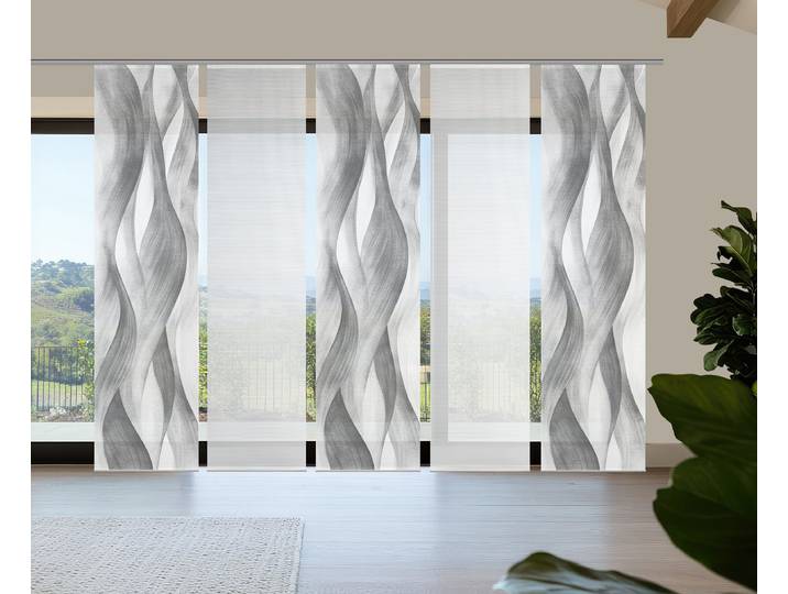 Rideau à panneaux Avery 60 x 260 x 1cm Gris/Gris Lot de