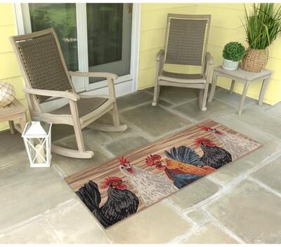 Lush Decor Esencia Three Roosters Indoor/Outdoor Mat