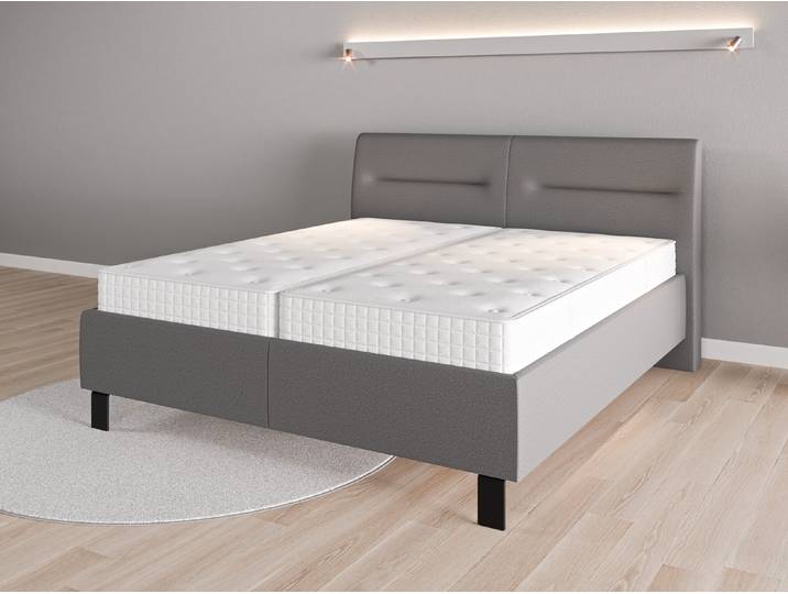Lattenrost-Bett 180x200 Nr. 1 - Grau (Schiefergrau) - Softwolle
