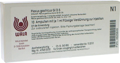 WALA Heilmittel GmbH PLEXUS GASTRICUS GL D 5 Ampullen 10X1 ml 04626848