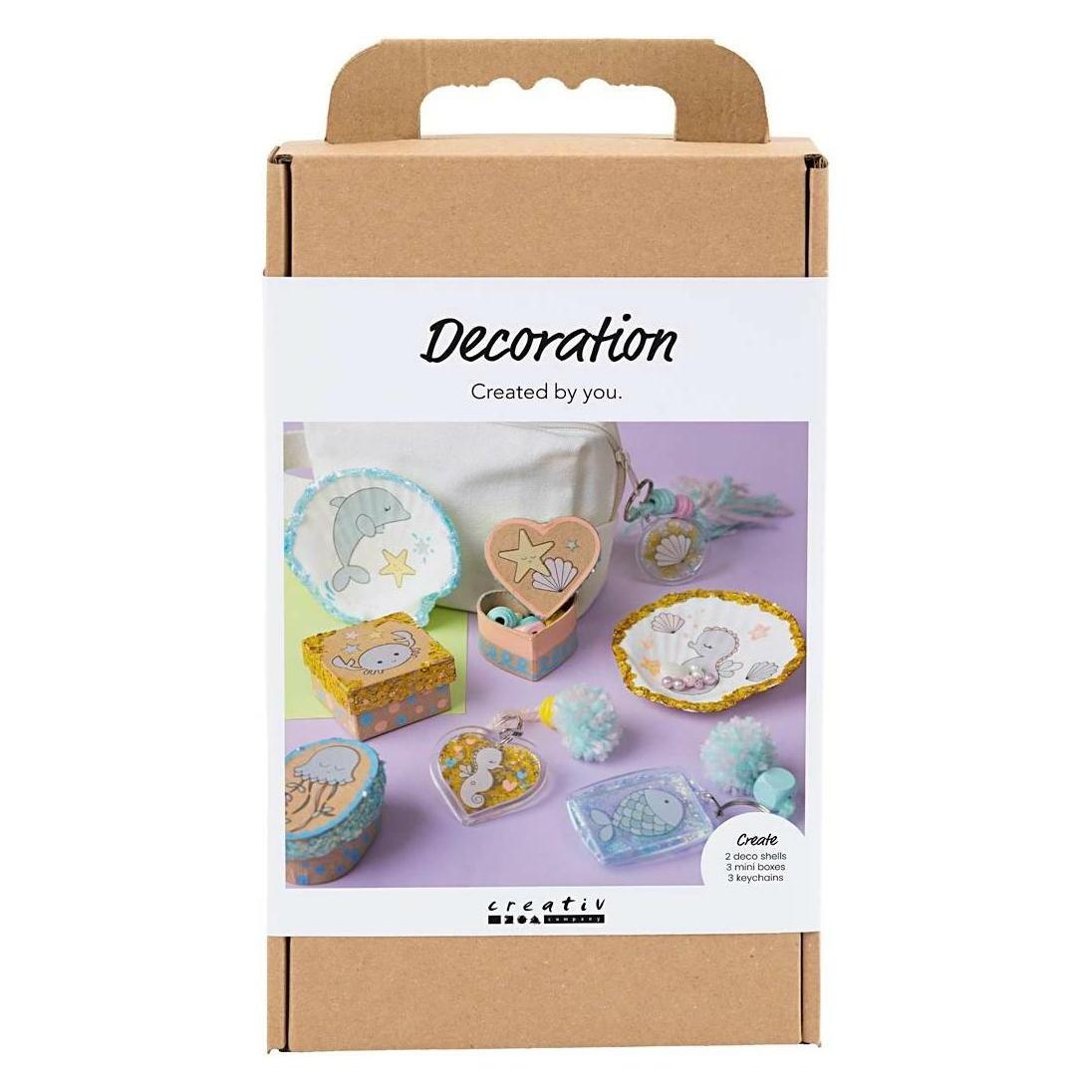 Creativ Company Craft Kit Decoration - Boxes - shells - key rings - pastel colours (977847) (977847)