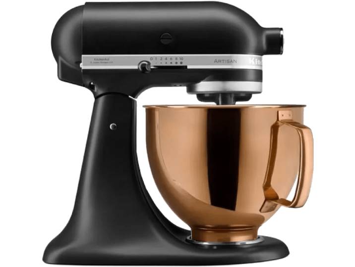 KitchenAid Artisan Mixer 5KSM125EBM Mat Zwart + Design Mengkom Koper