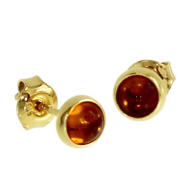 Paar Ohrstecker OSTSEE-SCHMUCK "Ostsee-Schmuck Ohrstecker Classic 5 mm Ohrstecker Classic 5 mm", gelb, Ohrringe, Damen, 6mmrund, Silber 925 (Sterlingsilber)