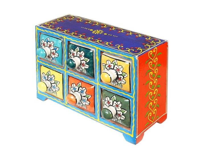 Signes Grimalt - ORIGEN Home Decor Étagère à Épices 6 Tiroirs Boîtes et Boîtes à Bijoux Rouge Rectangulaire - 17x23x11cm