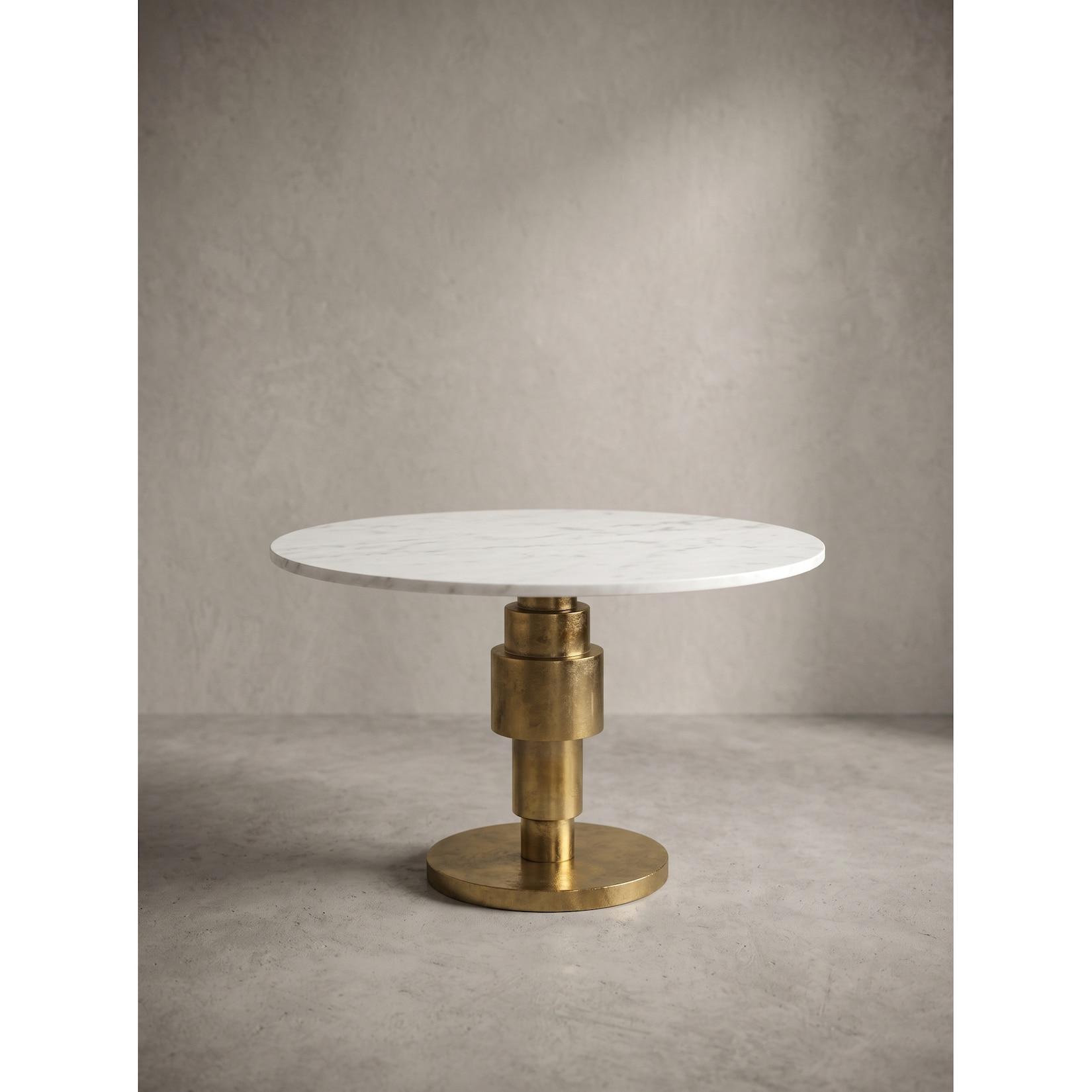 Couchtisch Marmor Weiß-Gold Ø 60x39 cm - ESLA Kadima Design