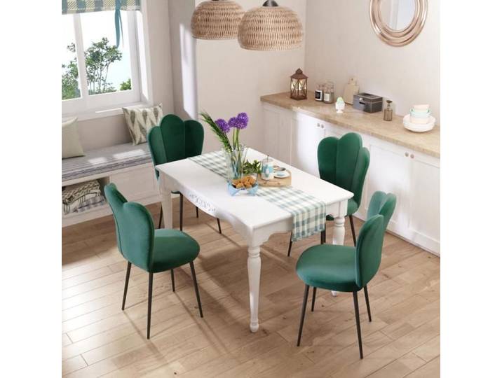 MIPAN Chaises (4pcs) Chaise De Coiffeuse Chaise De Salon 43*44*90cm Vert