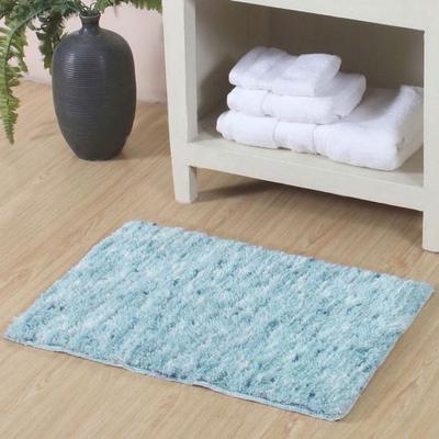 Home Weavers Inc Cloud Comfort Rectangle Bath Rug Blue, 24 x 17, Blue