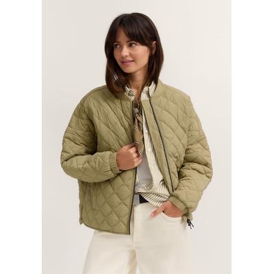 Bomberjacke BUGATTI "LightSeries", Damen, Gr. 40, grün (130, moos), 100% Polyamid, unifarben, regular fit, Jacken Bomberjacke, leicht & daunenfrei