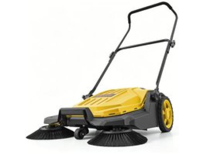 VEVOR Kehrmaschine Manuell, Handkehrmaschine mit 650 mm Arbeitsbreite, 18,9-L-Kehrbehälter & Verstellbarem Klappgriff, Bodenreinigungsmaschine für Höfe, Gehwege, Terrassen & Garagen – Gelb
