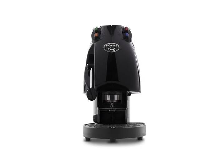 Didiesse Frog Revolution Machine à café à dosettes - Noir brillant pour café expresso à la maison et au bureau\, design sympathique et coloré\, pour tous les environnements\, faible consommation 650 W