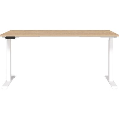 Schreibtisch GERMANIA "Jet", lindberg, eiche, nachbildung, weiß, weiß, lindberg, eiche, nachbildung, B:160cm H:72cm T:80cm, Tische, Schreibtisch